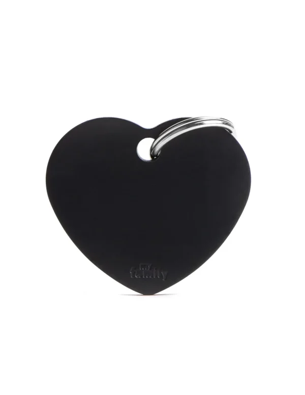 MY FAMILY MEDAGLIA CUORE GRANDE NERO BASIC ALLUMINIO MFB36