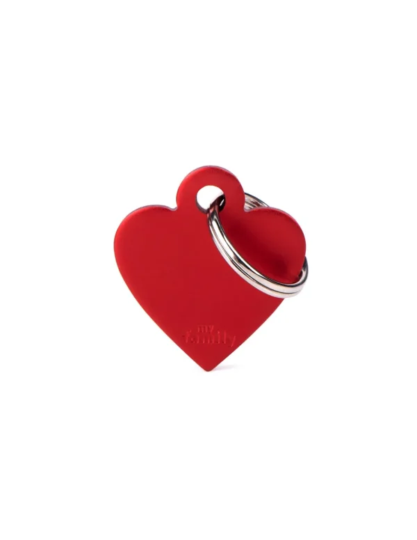 MY FAMILY MEDAGLIA CUORE PICCOLO ROSSO BASIC ALLUMINIO MFB25