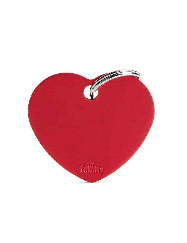 MY FAMILY MEDAGLIA CUORE GRANDE ROSSO BASIC ALLUMINIO MFB30