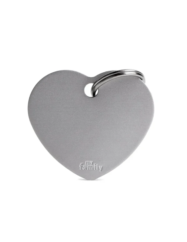 MY FAMILY MEDAGLIA CUORE GRANDE GRIGIO BASIC ALLUMINIO MFB67