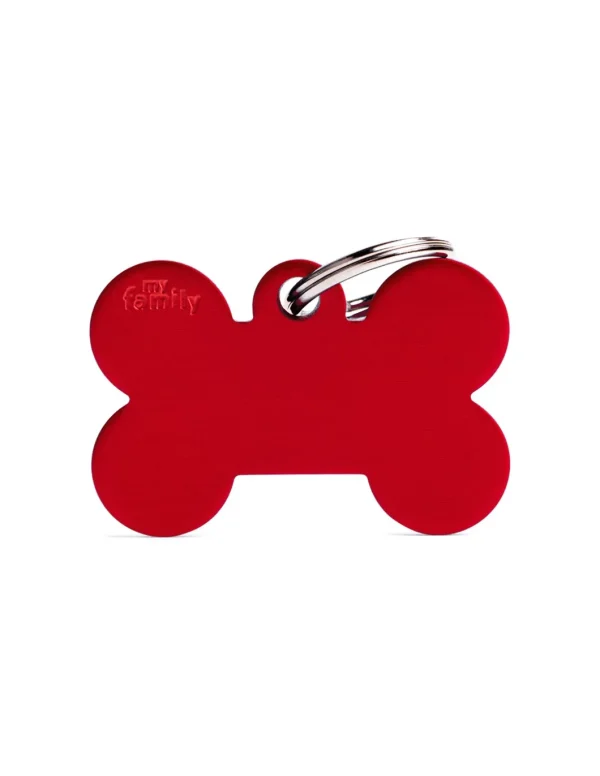 MY FAMILY MEDAGLIA OSSO GRANDE ROSSO BASIC ALLUMINIO MFB10