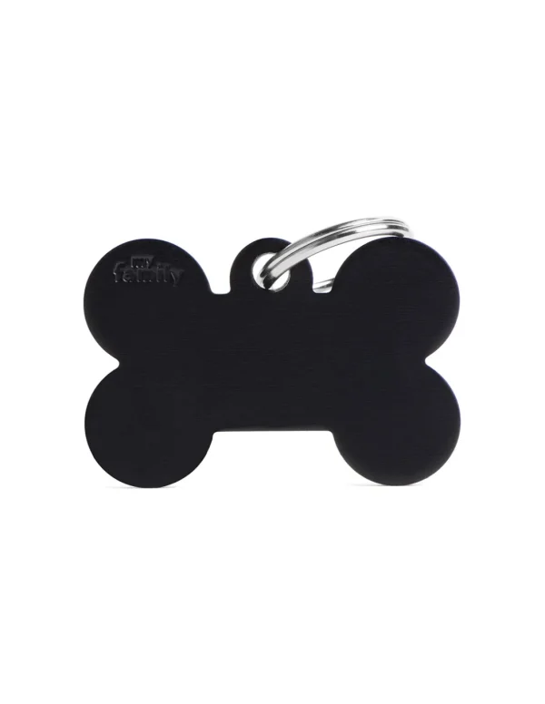 MY FAMILY MEDAGLIA OSSO GRANDE NERO BASIC ALLUMINIO MFB32