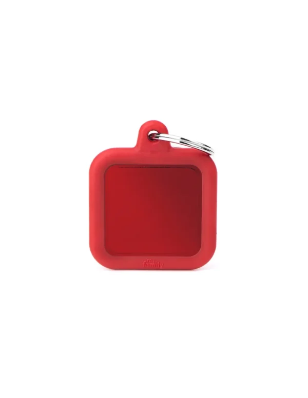 MY FAMILY MEDAGLIA QUADRATO ALLUMINIO ROSSO CON GOMMA HUSHTAG HTA03RED