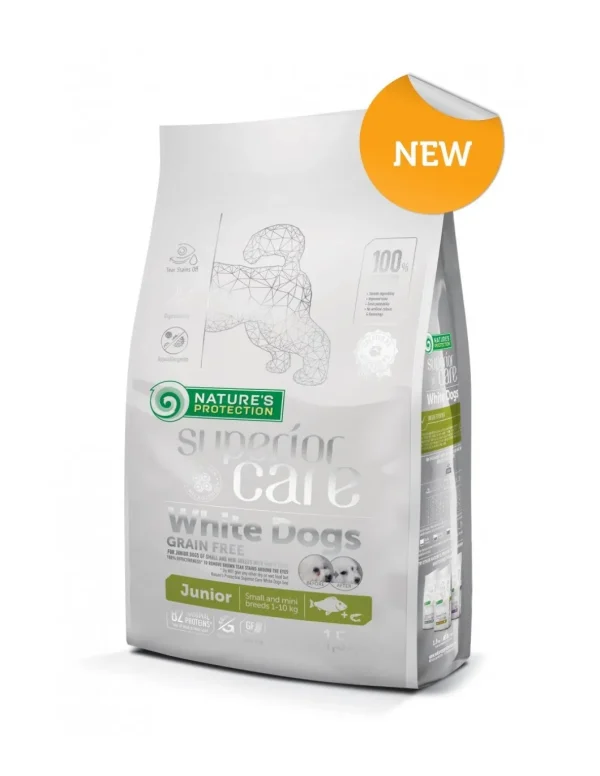 np sc white dogs junior 1,5kg grain free con pesce bianco e farina di krill npsc45829