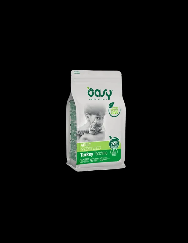 oasy dry cat 300gr adult sterilized tacchino
