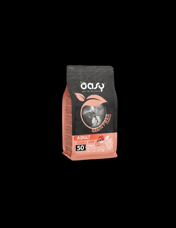 oasy dry dog 800gr grain free adult small/mini tacchino