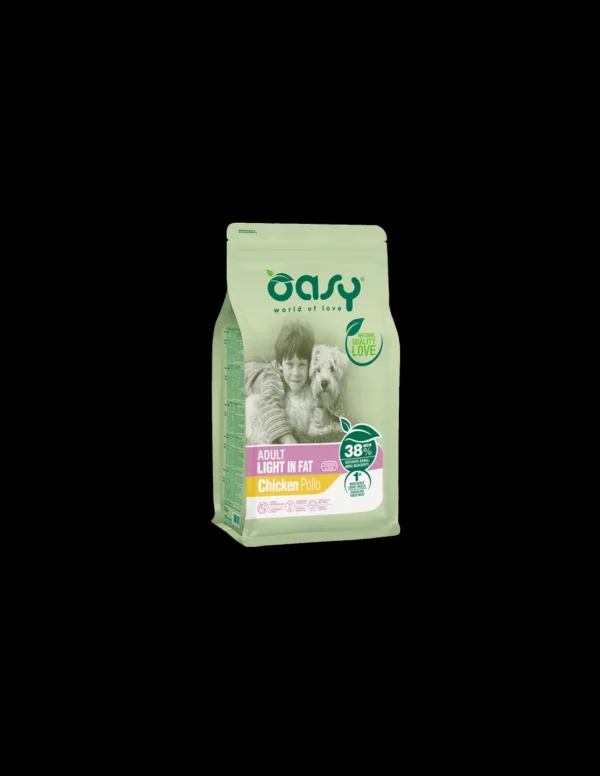 oasy dry dog 12kg adult light in fat