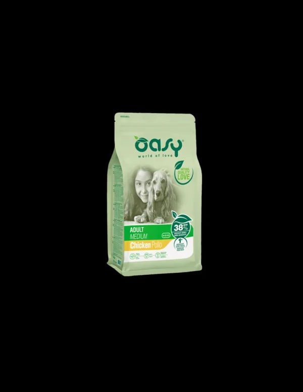 oasy dry dog 3kg adult medium pollo oadbdams0300a new pack