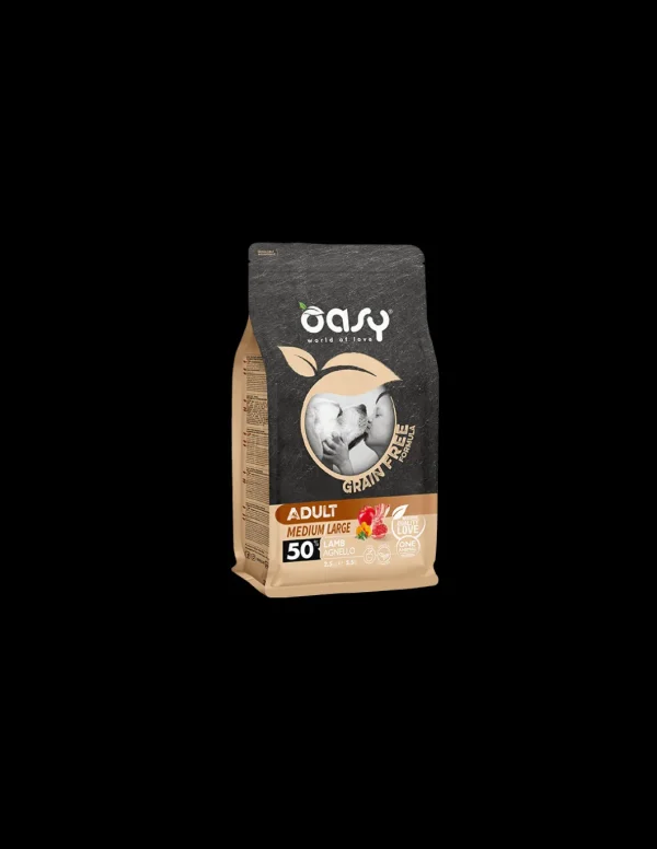 oasy dry dog 2,5kg grain free adult medium/large agnello