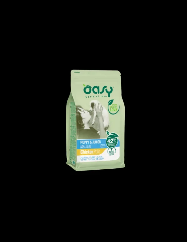 oasy dry dog 3kg puppy&junior medium pollo new pack oadbdpms0300a