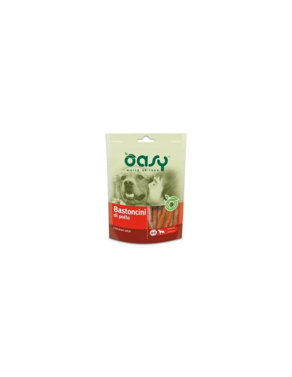 oasy snack dog bastoncini di pollo busta 100gr (16pz)
