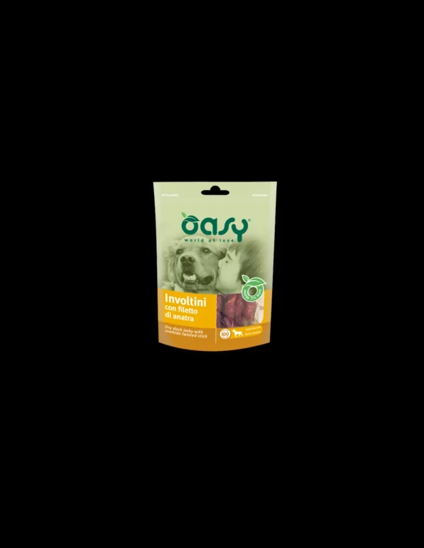 oasy snack dog involtini con filetto di anatra 100gr