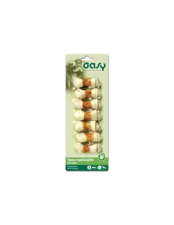 oasy snack dog osso masticabile con pollo tg.s 6pz 90gr