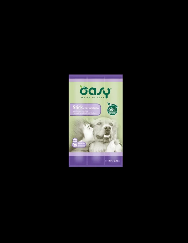 oasy snack dog stick con tacchino 3pz x 12gr