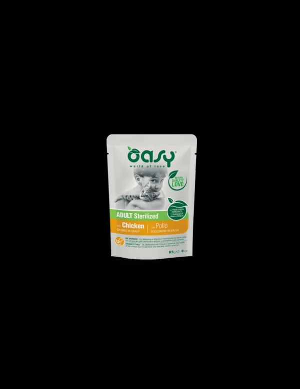 oasy wet cat 85gr busta bocconcini adult sterilized pollo