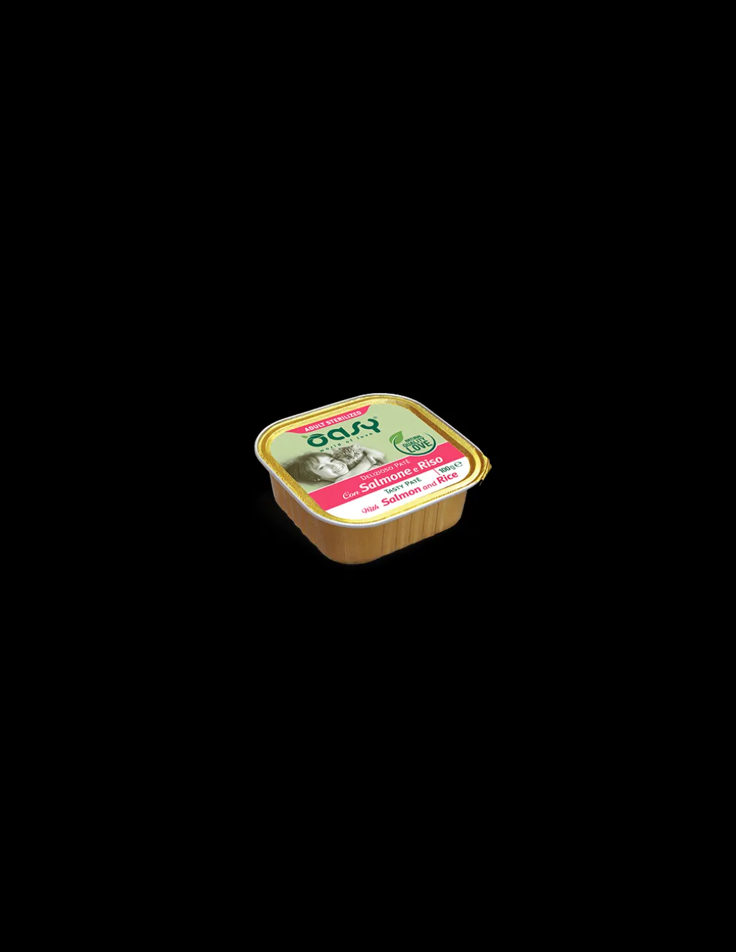 oasy_wet_cat_gr_delizioso_0.webp oasy wet cat 100gr delizioso pate' adult sterilized con salmone e riso vaschetta