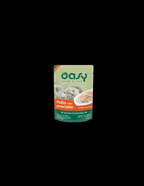 oasy wet cat 70gr spec. nat. busta pollo con prosciutto