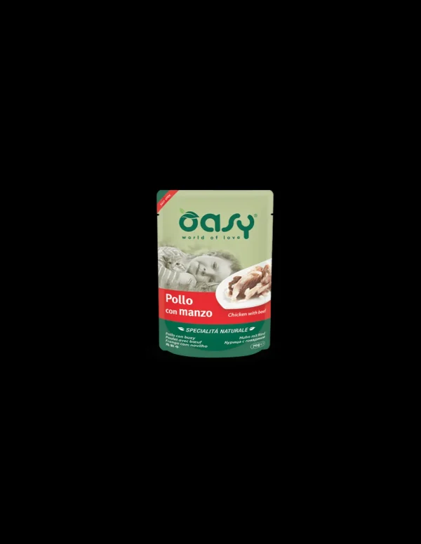 oasy wet cat 70gr spec. nat. busta pollo con manzo