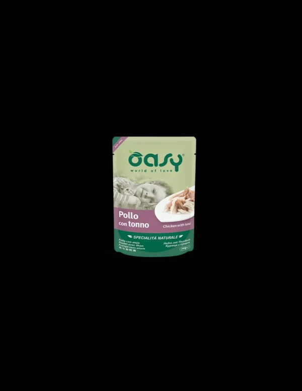 oasy wet cat 70gr spec. nat. busta pollo con tonno