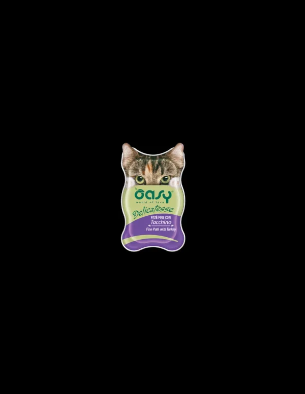 oasy wet cat 85gr vaschetta delicatesse pate' con tacchino
