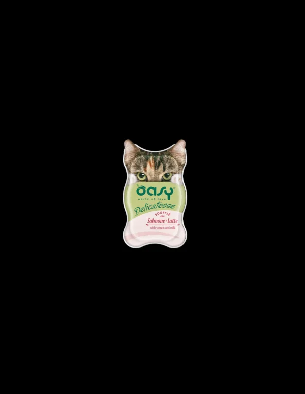 oasy wet cat 85gr vaschetta delicatesse souffle' con salmone e latte