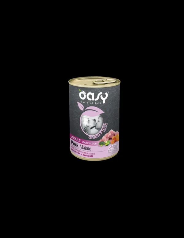 oasy wet dog 400gr grain free adult medium/large maiale
