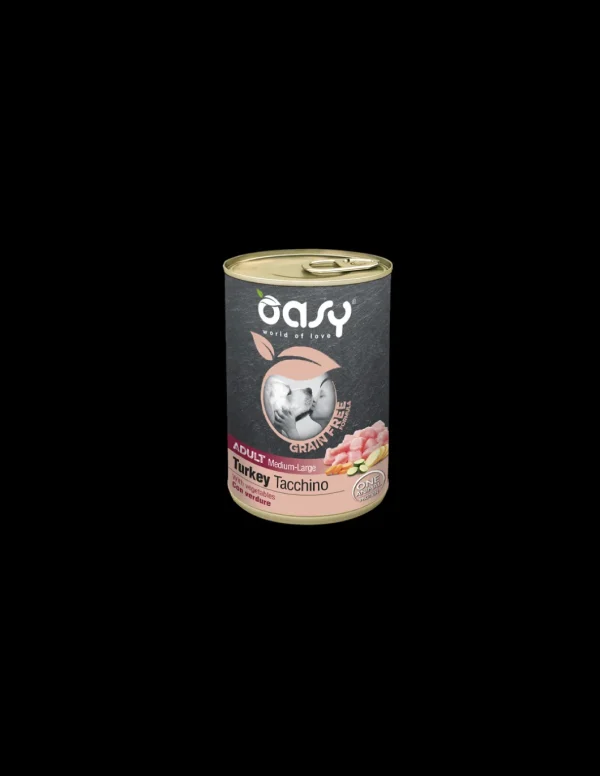 oasy wet dog 400gr grain free adult medium/large tacchino