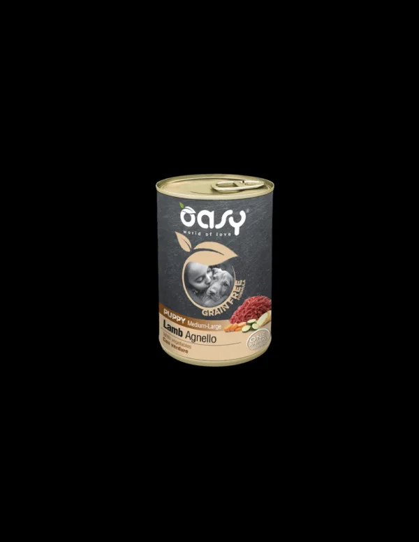 oasy wet dog 400gr grain free puppy medium/large agnello