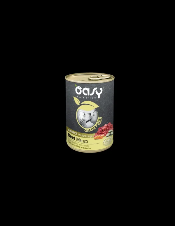 oasy wet dog 400gr grain free adult medium/large manzo