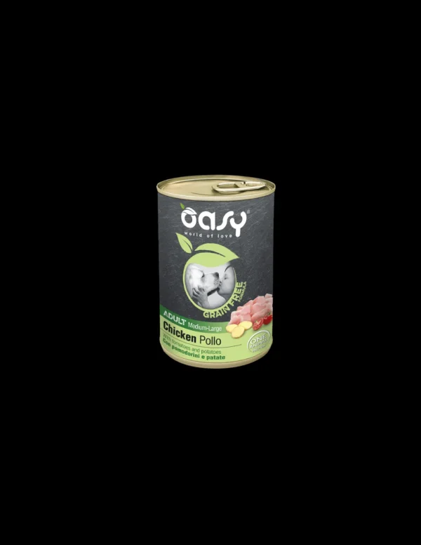 oasy wet dog 400gr grain free adult medium/large pollo