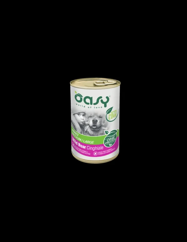 oasy wet dog 400gr monoproteico adult medium/large cinghiale