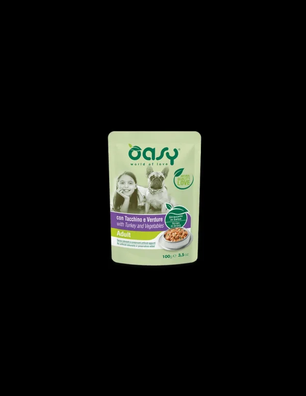 oasy wet dog 100gr straccetti in salsa adult tacchino e verdure