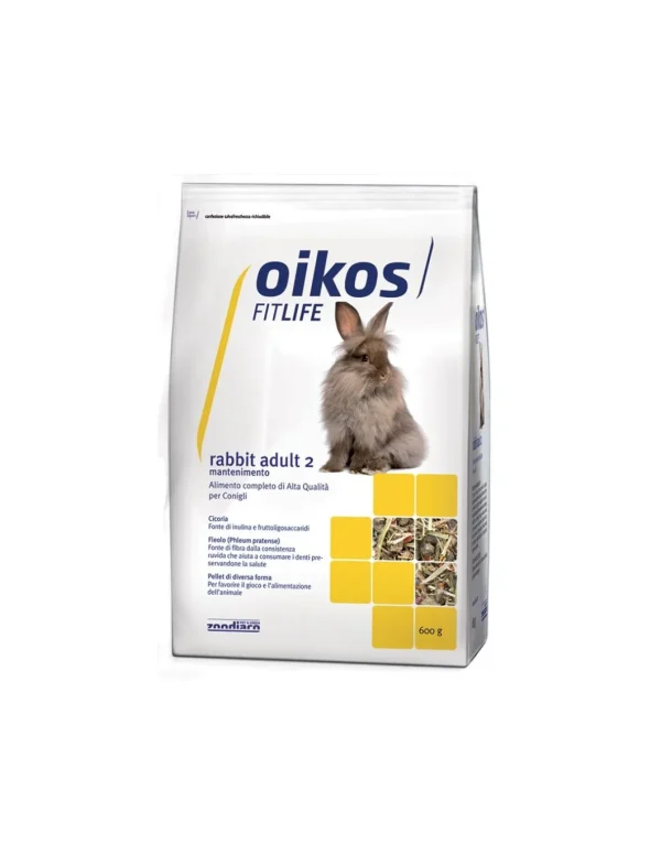 oikos mangime per conigli adulti 2 mantenimento 600gr zoo.32019