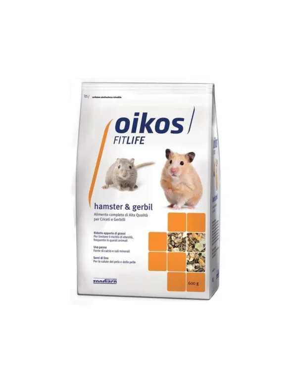 oikos mangime per criceti e gerbilli 600gr zoo.32057