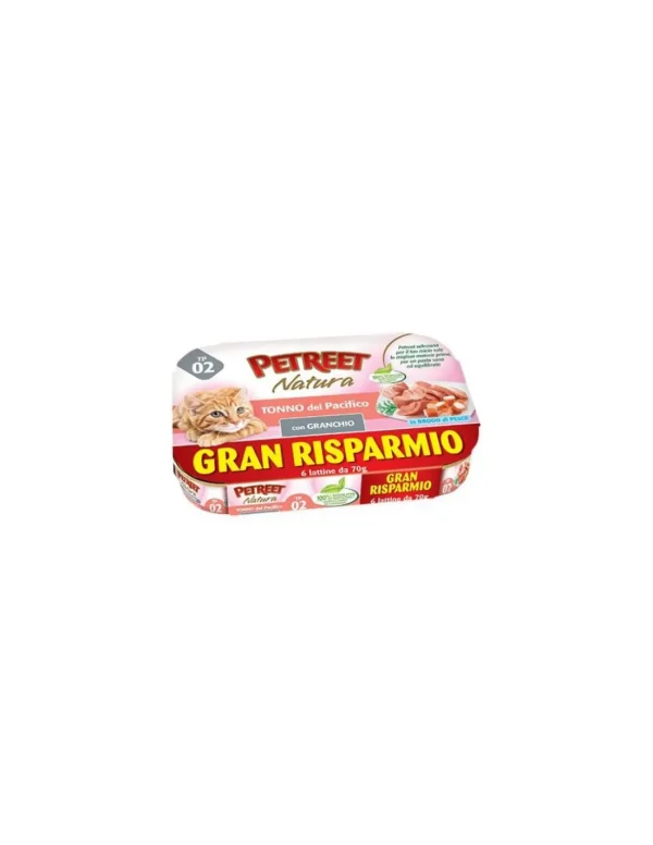 PETREET NAT 6X70GR TONNO DEL PACIFICO CON GRANCHIO A52 A53137