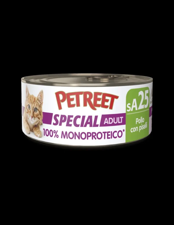 PETREET NATURA 60GR 100% POLLO CON PISELLI MONOPROTEICO SA25 A55041