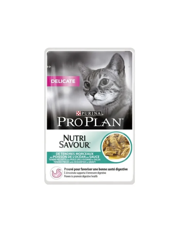 pro plan cat 85gr busta adult delicate teneri pezzetti con pesce dell'oceano in salsa cod.12248792 off