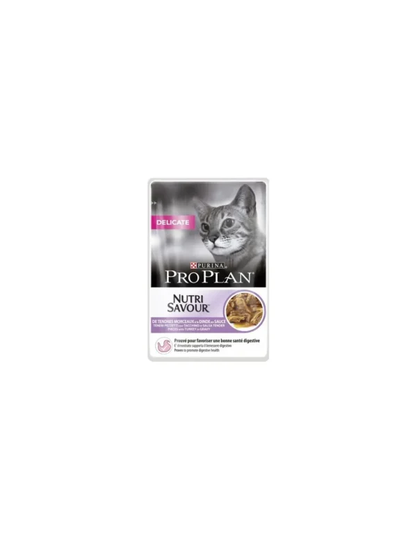 pro plan cat 85gr busta adult delicate teneri pezzetti con tacchino in salsa