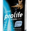 prolife cat adult 400gr sterilised sensitive white fish&potato zpd.35867