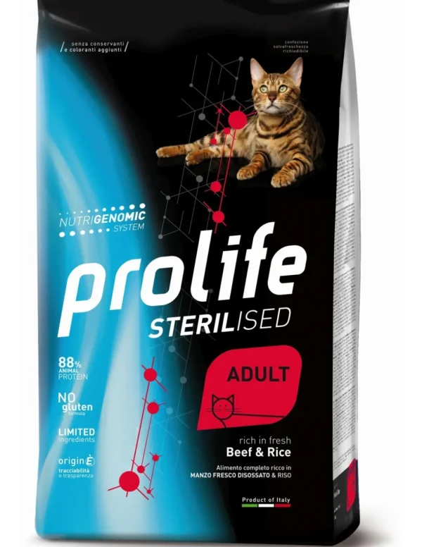 prolife cat adult 1,5kg sterilised beef&rice zpd.35782