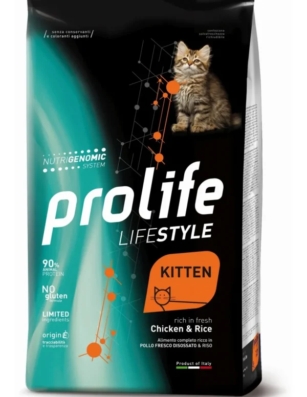 prolife cat lifestyle kitten 1,5kg chicken&rice zpd.36086