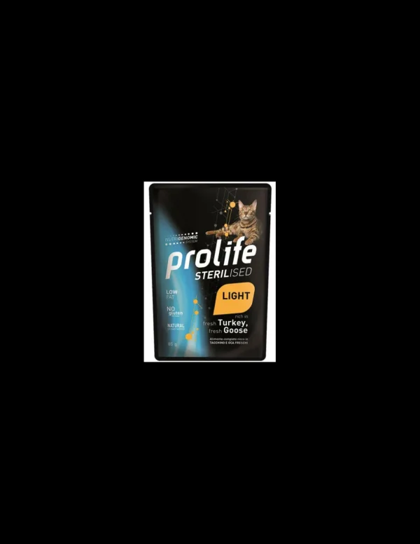 prolife cat sterilised adult light busta 85gr turkey&fresh goose zpu.40489