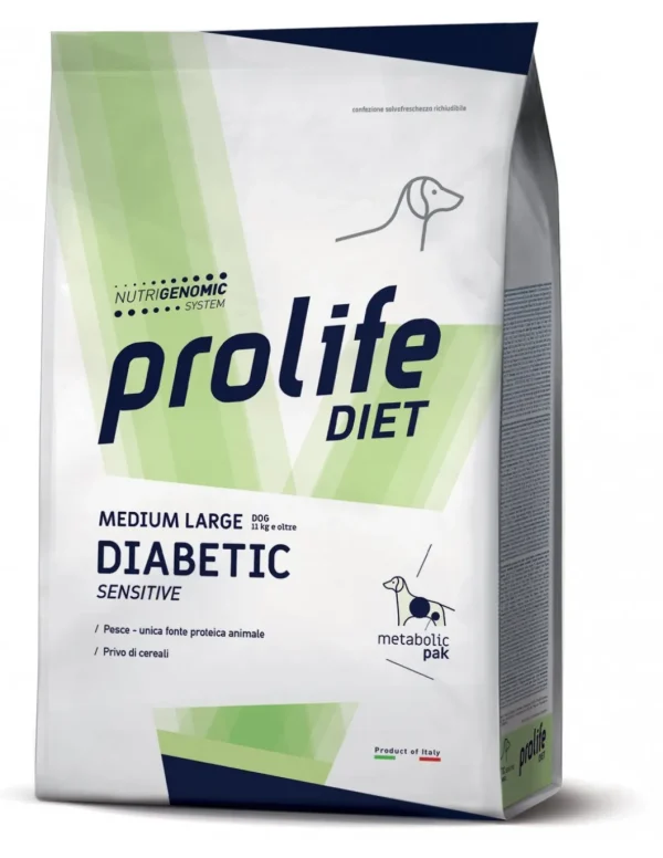 PROLIFE DIET DOG 2KG DIABETIC SENSITIVE MEDIUM/LARGE MONOPROTEICO PESCE