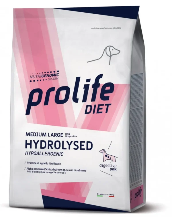 PROLIFE DIET DOG 2KG HYDROLISED HYPOALLERGENIC MEDIUM/LARGE CON AGNELLO IDROLIZZATO E ALGHE ESSICCATE ZDD.43466