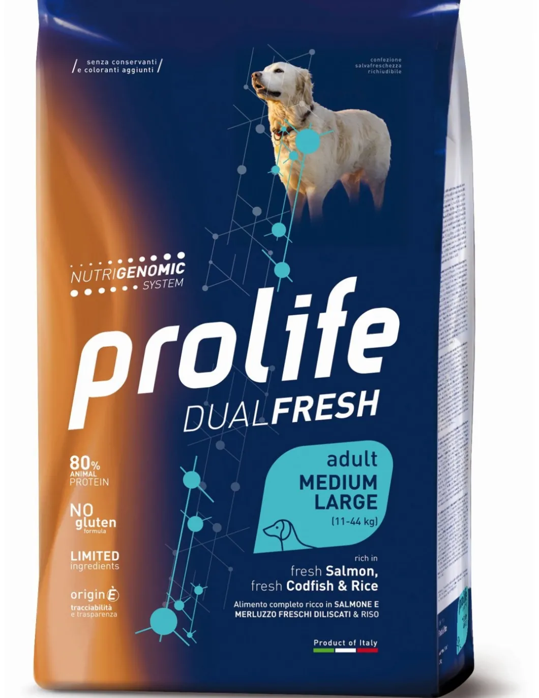 prolife_dog_dual_fresh_ad_0.webp prolife dog dual fresh adult medium/large 12kg salmon/codfish&rice zpd.34914