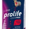 prolife dog grain free adult sensitive medium large 10kg beef&potato zpd.35416