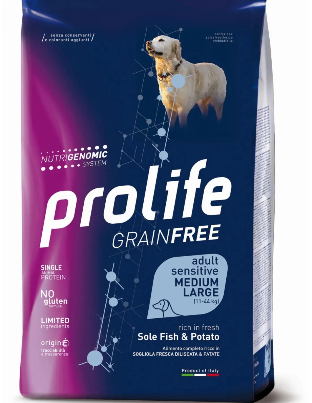 prolife_dog_grain_free_ad_0-17.webp prolife dog grain free adult sensitive medium large 10kg sole fish&potato zpd.35515