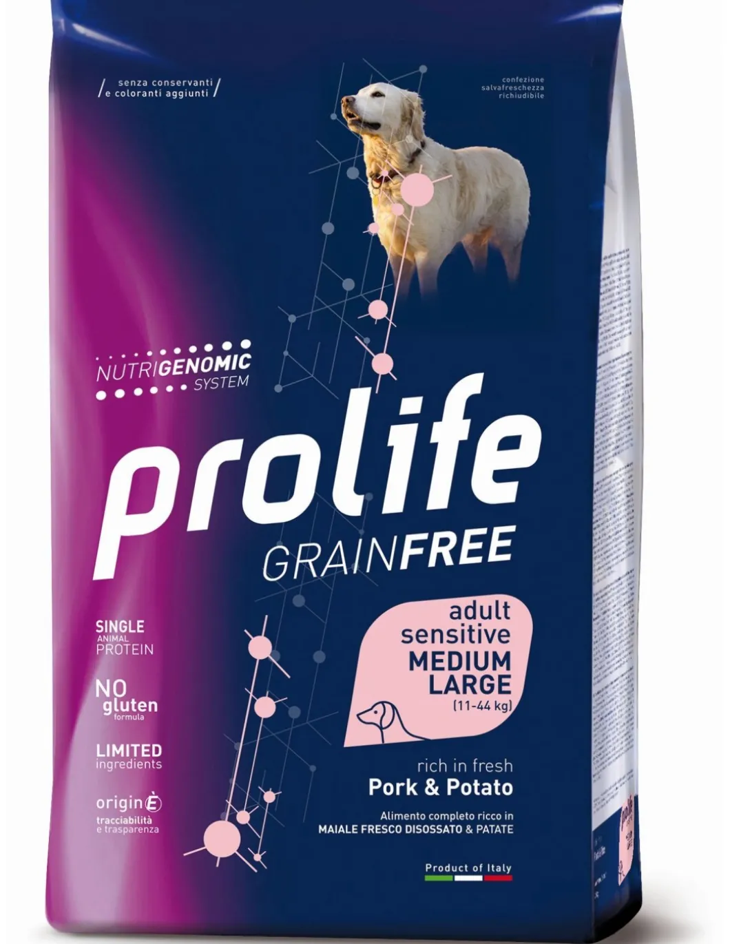 prolife_dog_grain_free_ad_0-2.webp prolife dog grain free adult sensitive medium large 2,5kg pork&potato zpd.35355