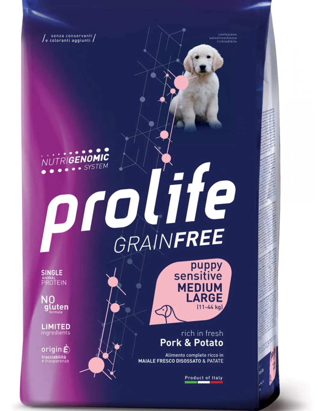 prolife_dog_grain_free_pu_0-2.webp prolife dog grain free puppy sensitive medium large 2,5kg sole fish&potato zpd.35300