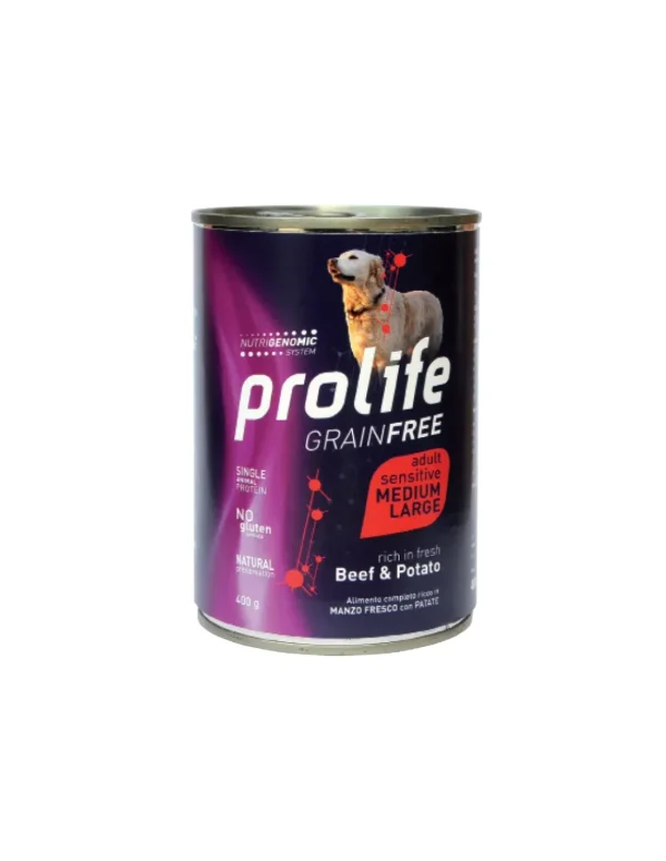 prolife dog grainfree adult medium/large 800gr beef&potato zpu.41875